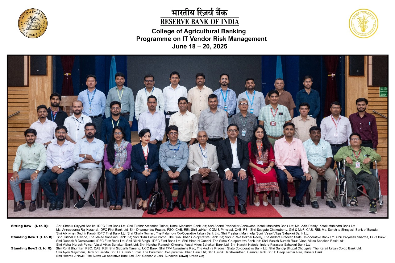 Programme on IT Vendor Risk Management for IT Officers of all Banks - June 18-20, 2025